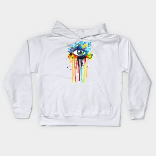 Splash Rainbow Eye Kids Hoodie